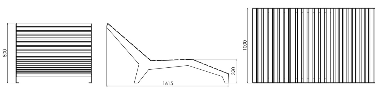 Fulco System Podwójna leżanka EDGE LED134.01 Wymiary