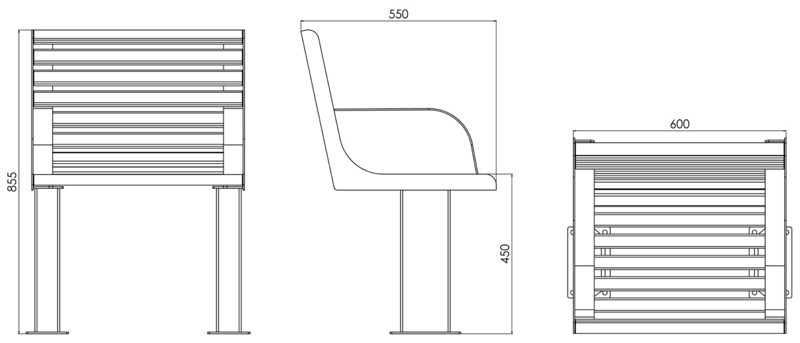 Fulco System Fotel z podłokietnikami VITA LVI294.06.a Wymiary