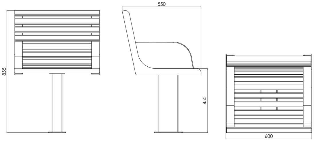 Fulco System Fotel z podłokietnikami VITA LVI294.05.a Wymiary