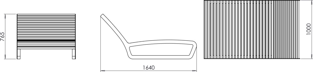 Fulco System Podwójna leżanka TRAPO LTR020.01 Wymiary