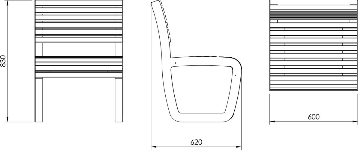 Fulco System Fotel TRAPO LTR018.02 Wymiary