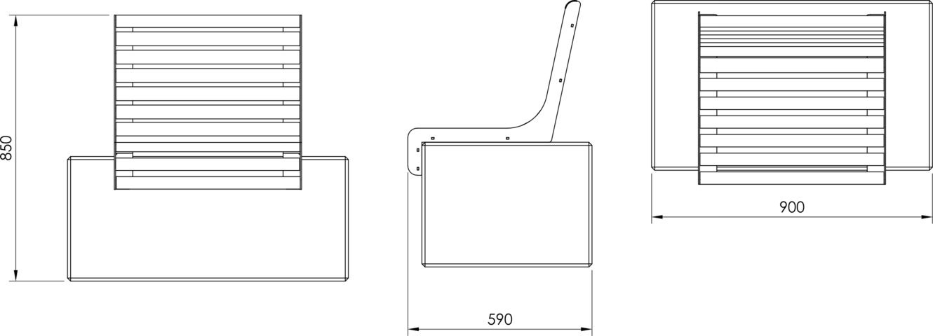 Fulco System Fotel na murku VITA LVI295.05 Wymiary